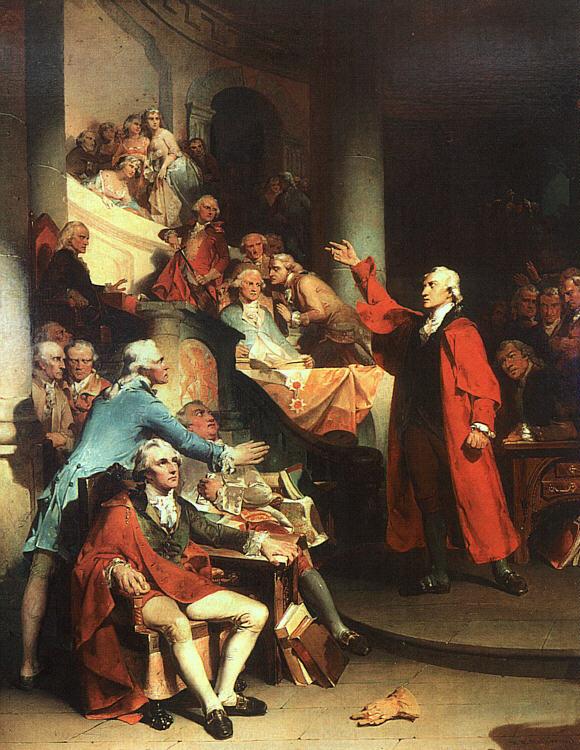 Peter F Rothermel Patrick Henry in the House of Burgesses of Virginia, Delivering his Celebrated Speech Against the St oil painting picture